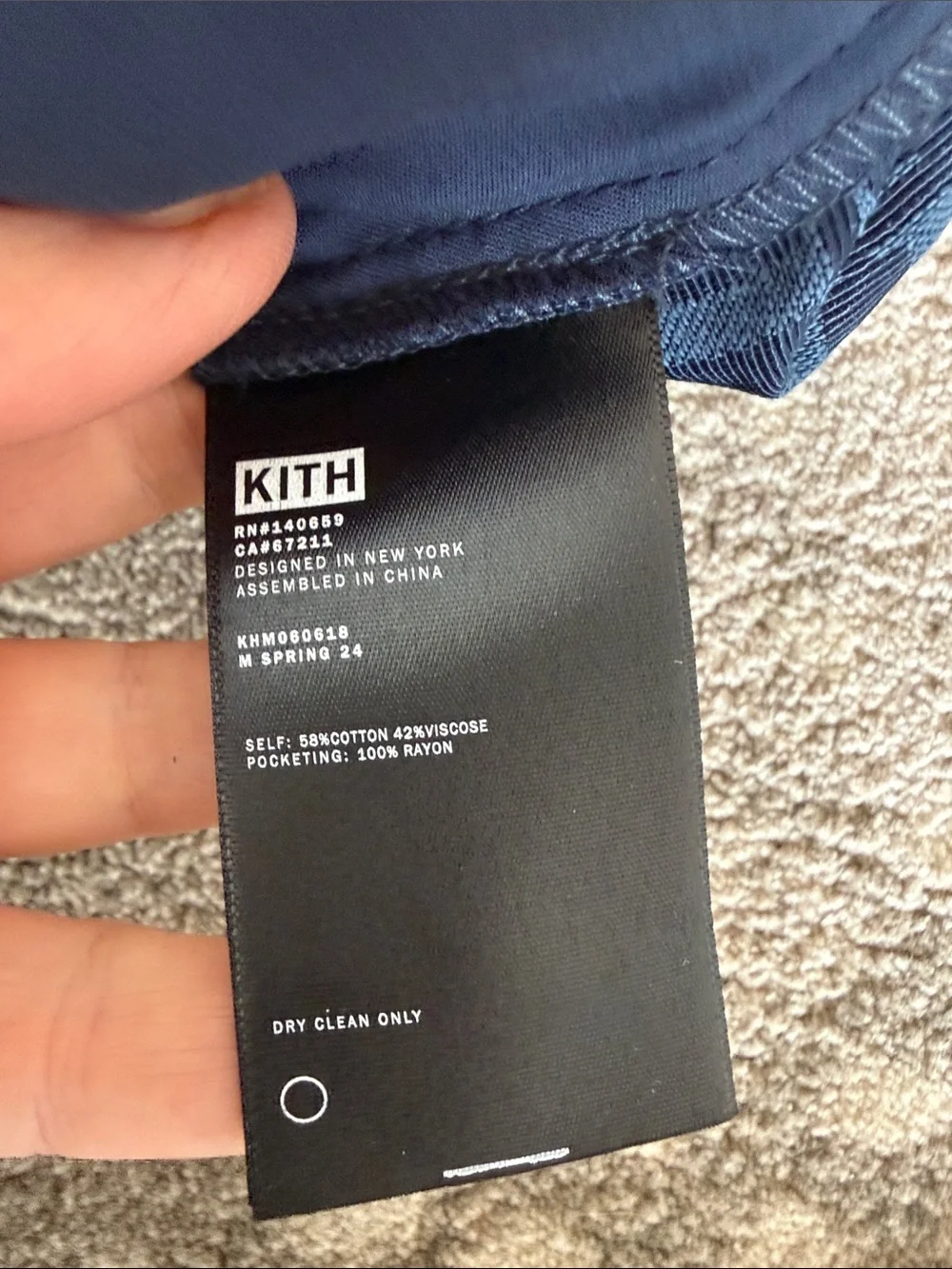 Kith Navy Jacquard Logo Drawstring Shorts Sz M
